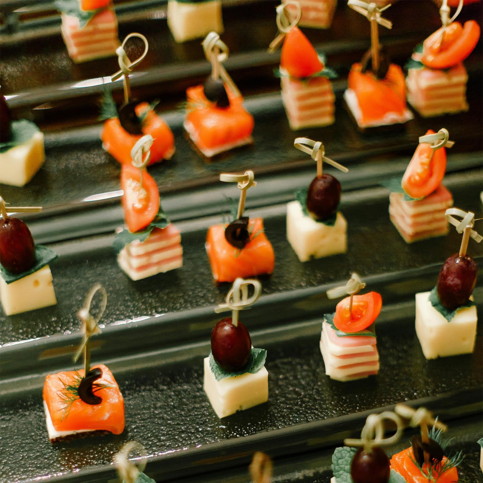 Bulk bamboo skewers for appetizers and fruit skewers