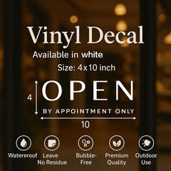 Office reception area decal to communicate appointment policy