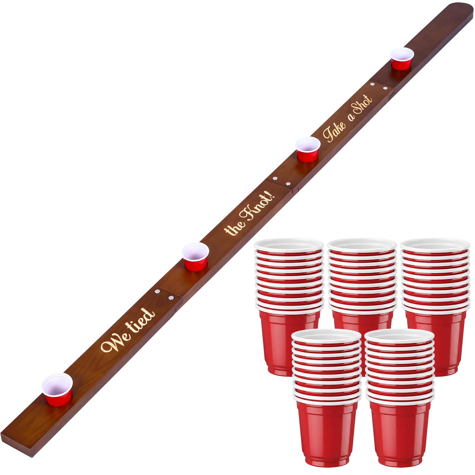 Compact folded Ski Style Shot Board for storage
