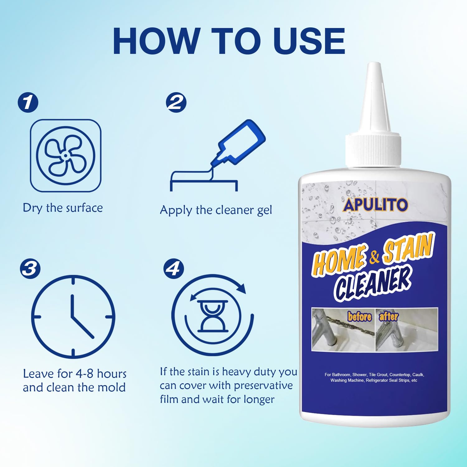 APULITO gel cleaner used on sinks and countertops