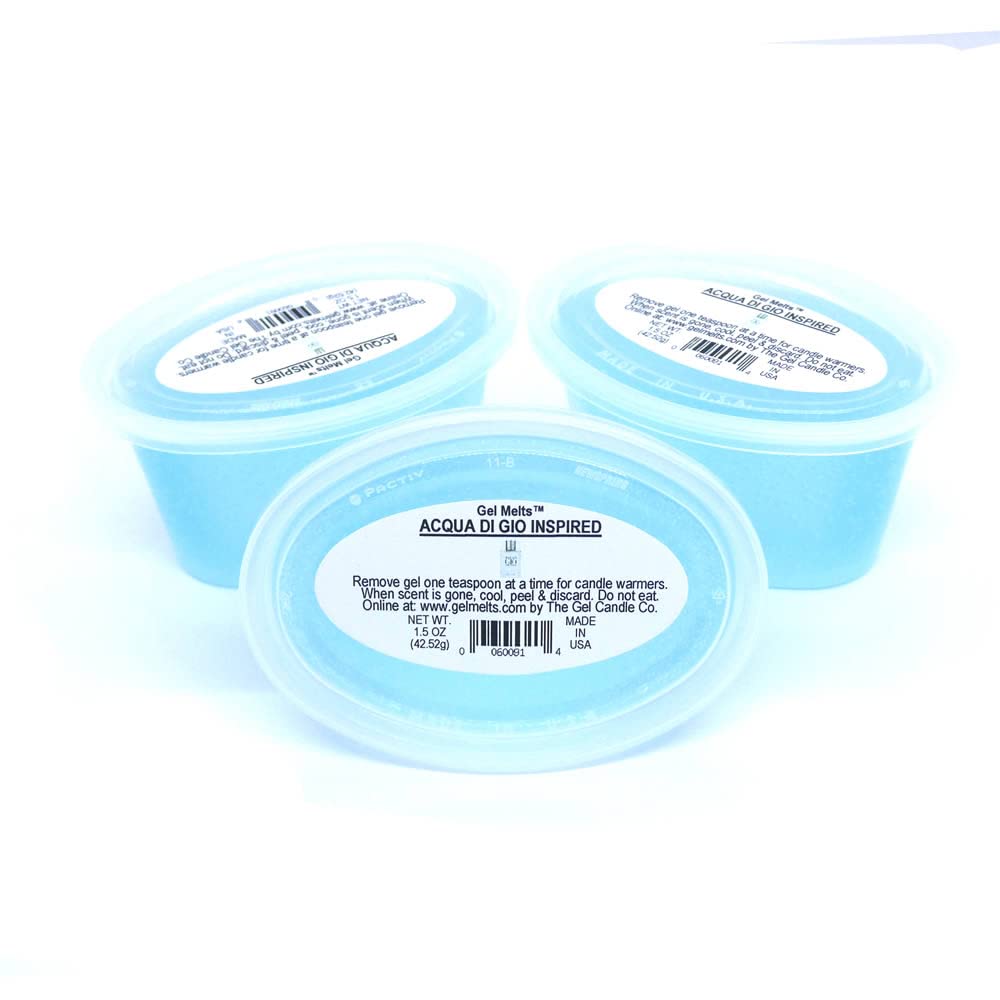 AQUA INSPIRED TYPE gel melts 1.5 oz cup in pack of 3