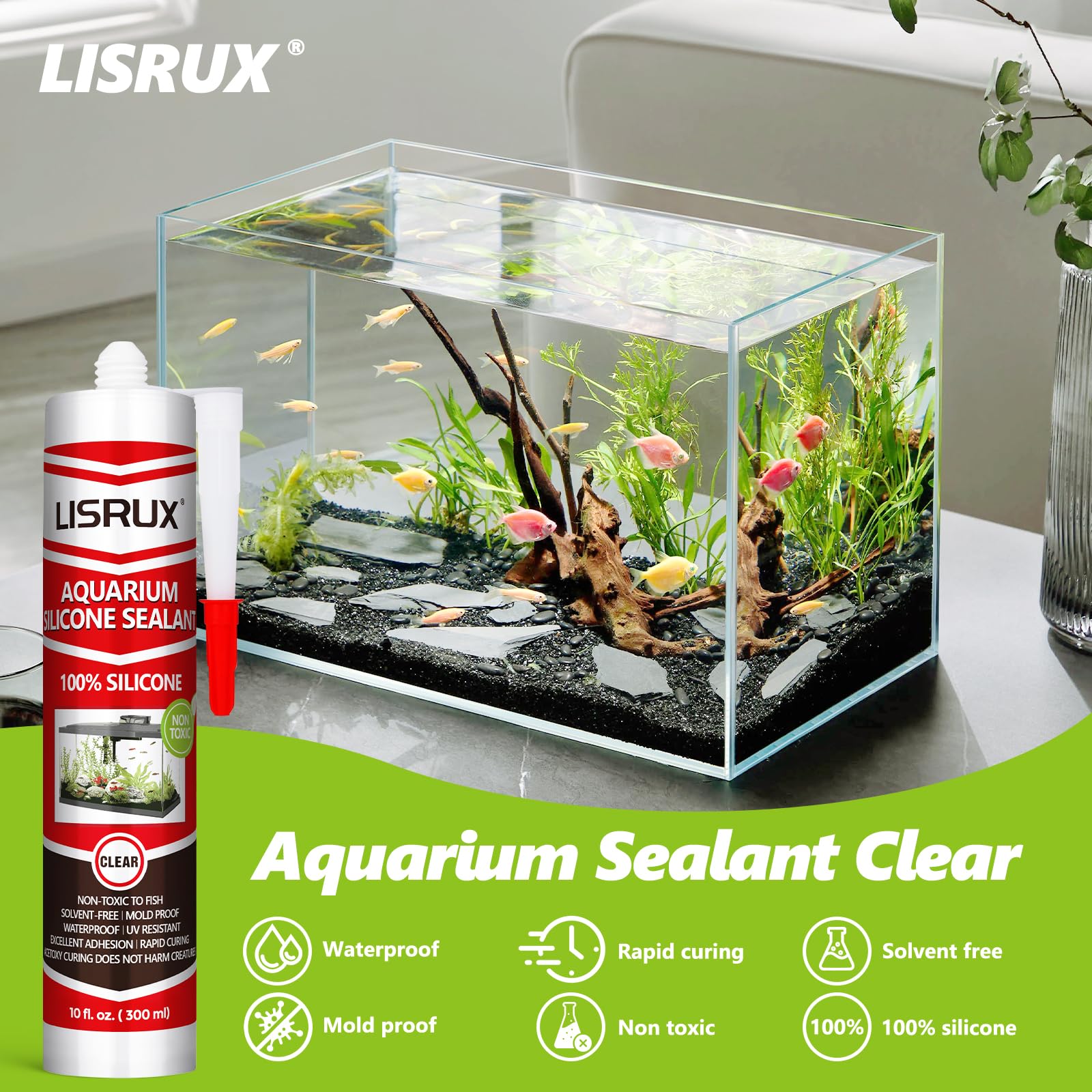 non-toxic fish safe sealant for fish tanks 10 oz