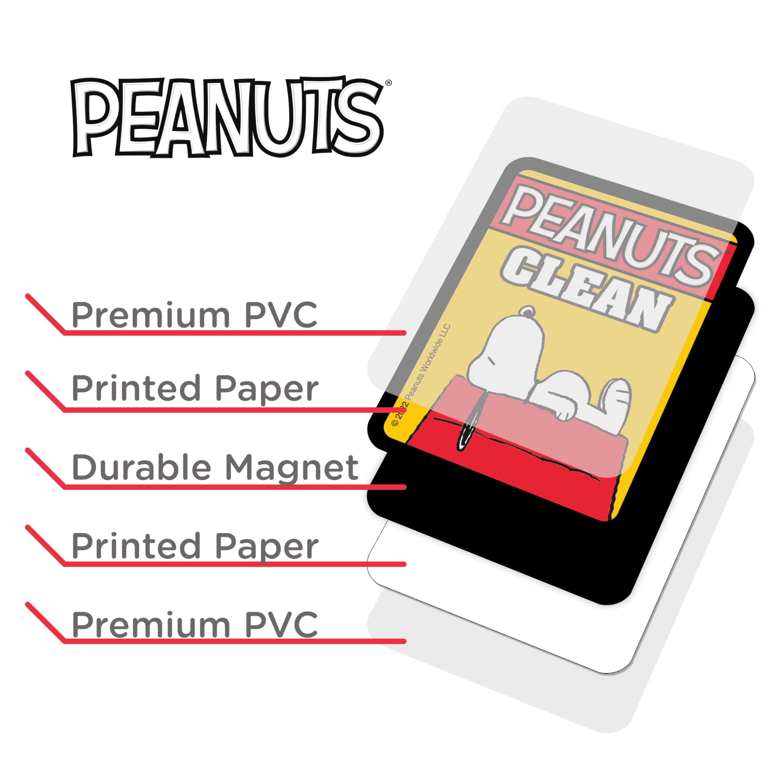 Aquarius Peanuts Snoopy Ace magnet back view