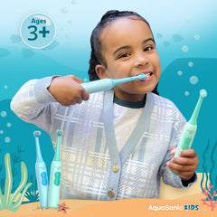 Two brush heads included with Aquasonic Kids set