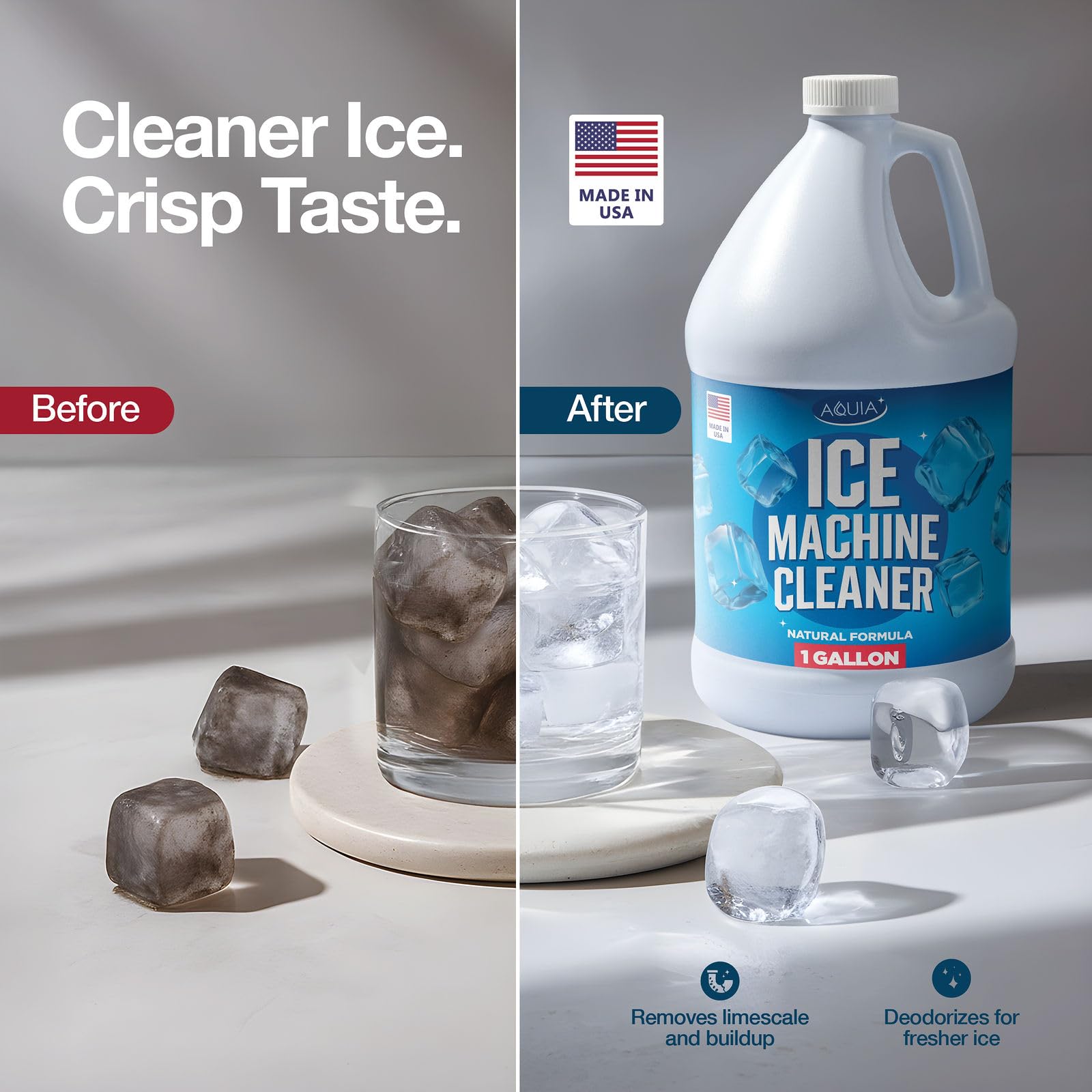 Aquia commercial ice maker descaler packaging