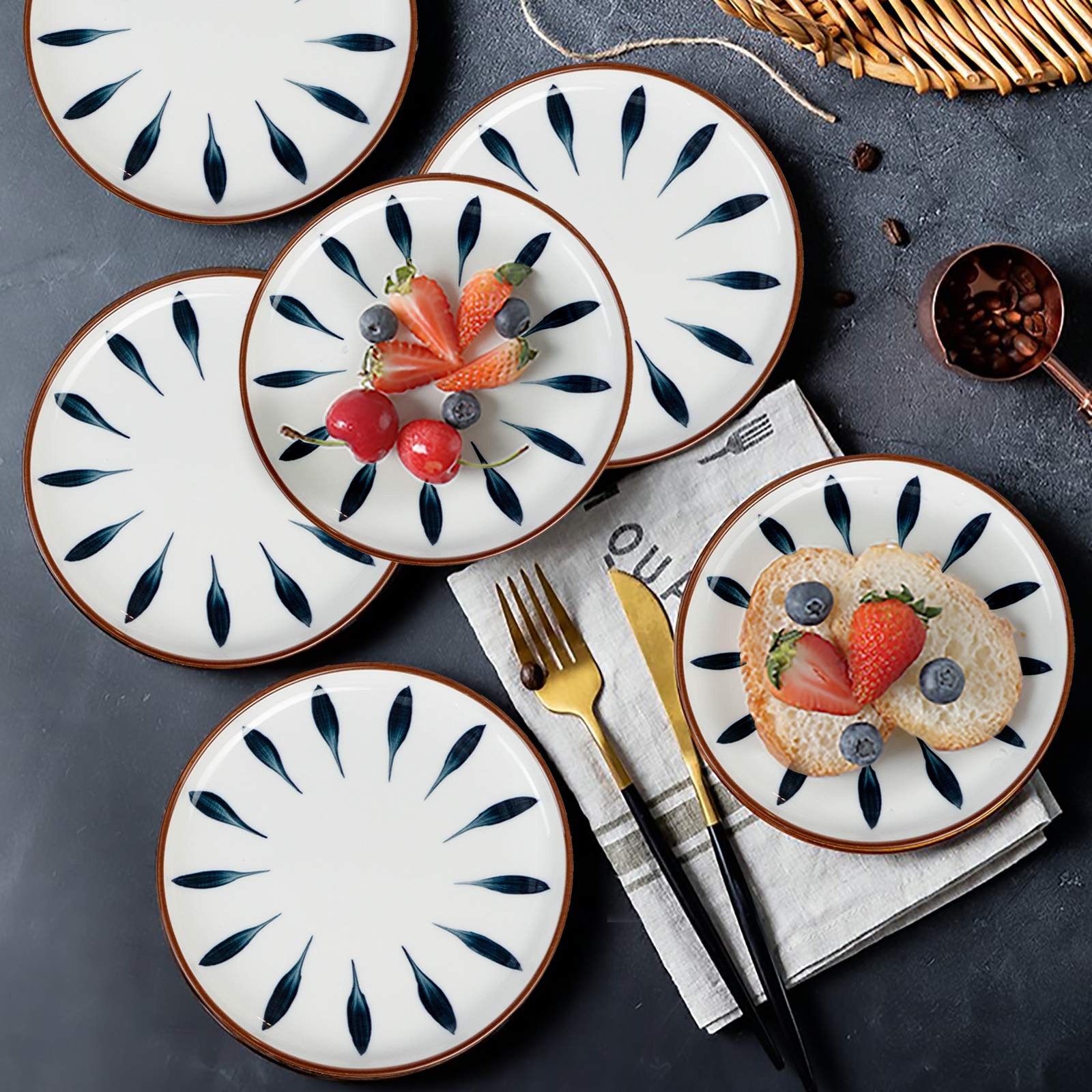 Blue Aquiver small serving plates for pies and cookies