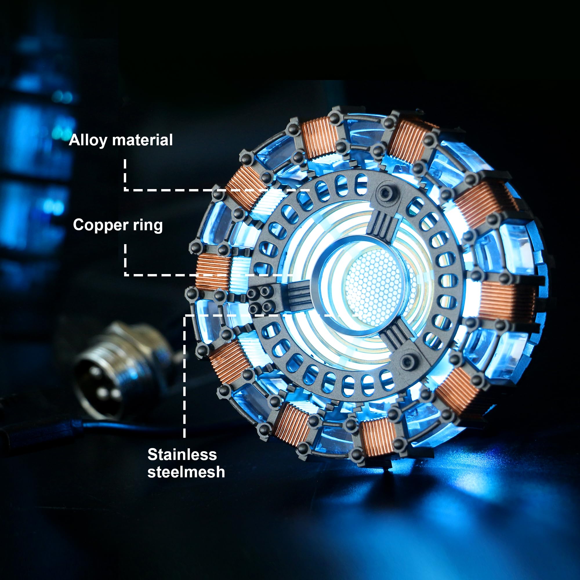 Display box with Arc Reactor components and assembly kit