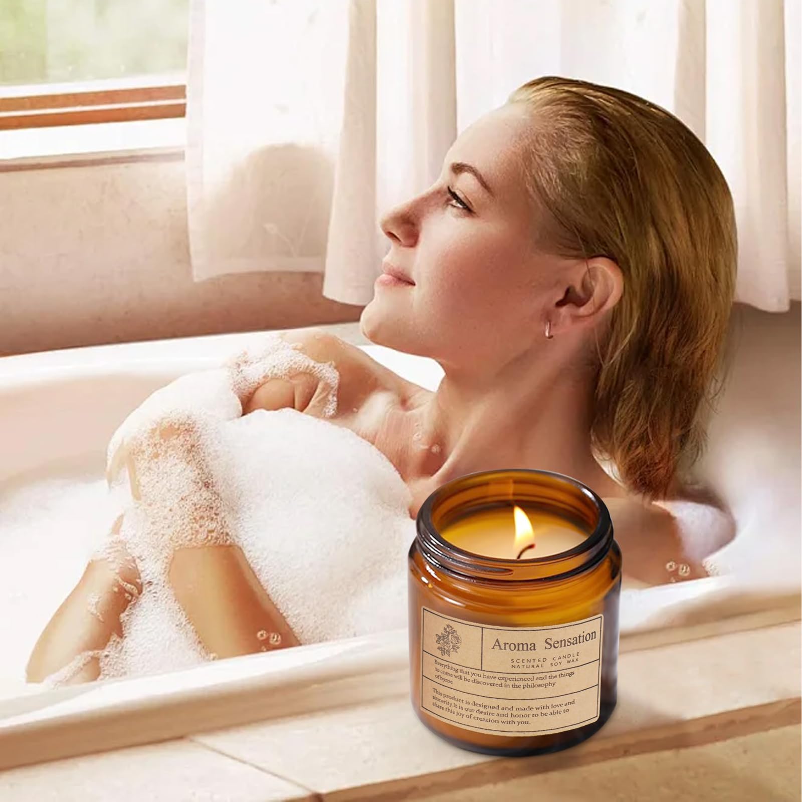7oz coconut vanilla candle for stress relief and meditation