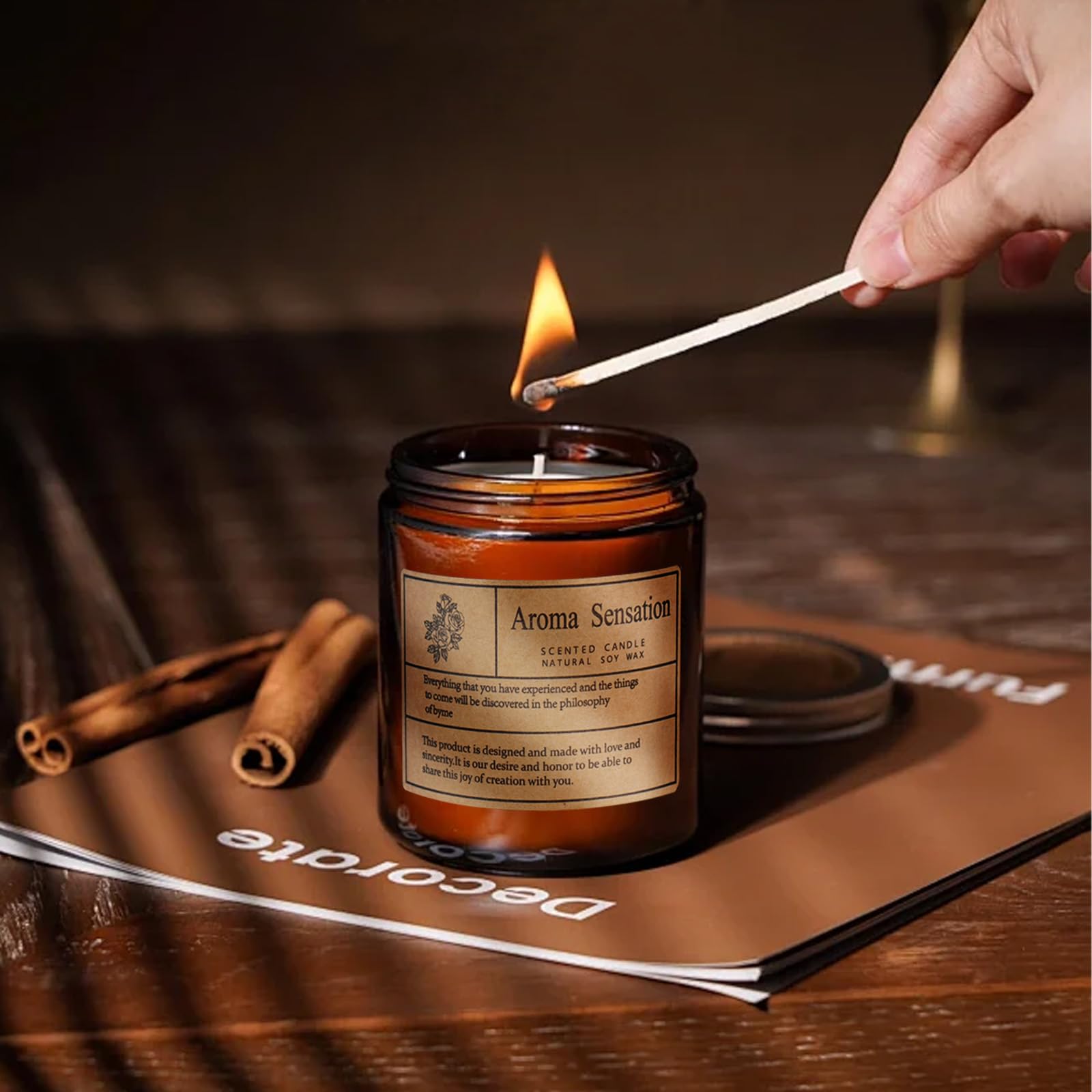 Scented coconut vanilla candle made with organic soy wax