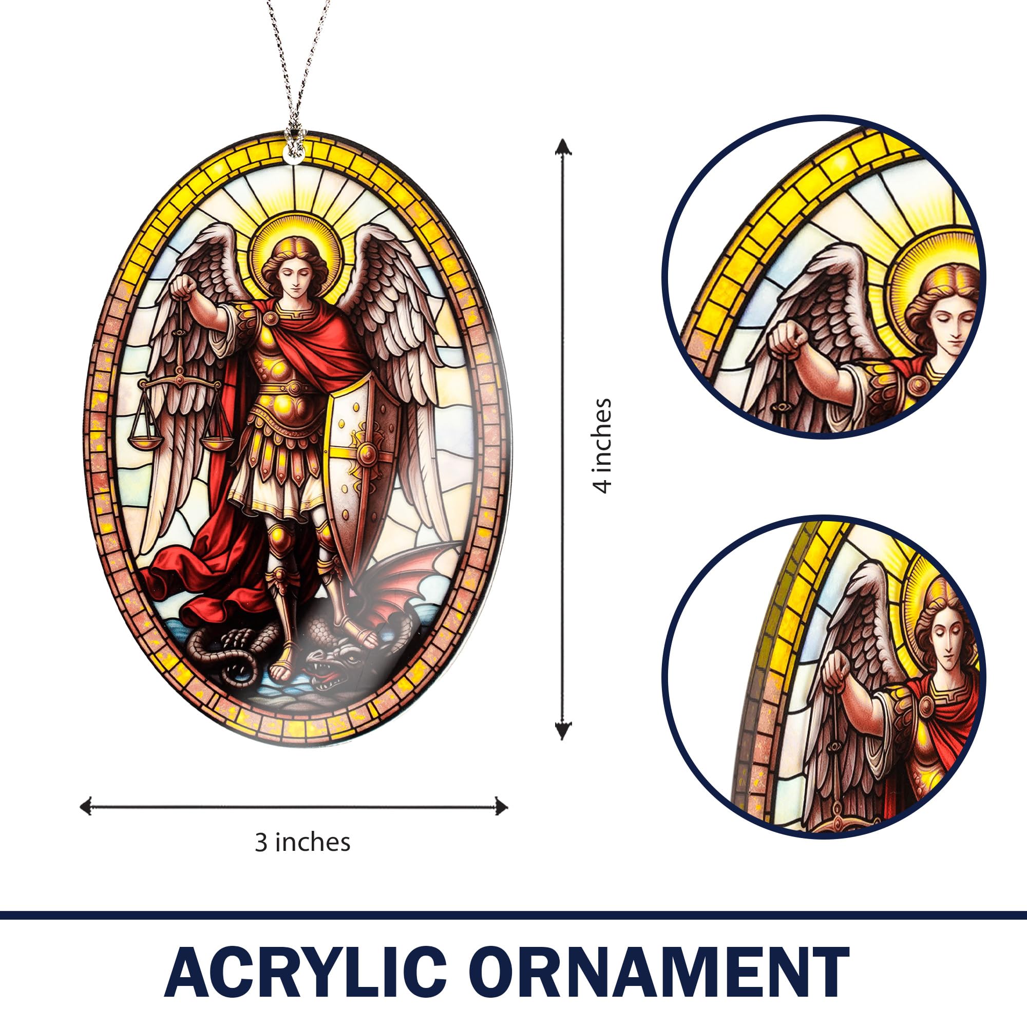Archangel Michael Christmas Ornament ready to gift with story card