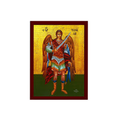 Archangel Michael icon on wood plaque