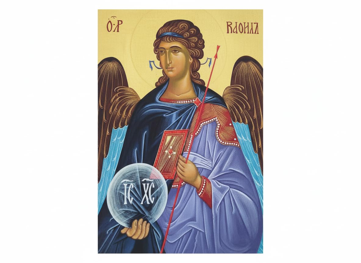 Archangel Raphael Icon Greek Orthodox on gallery wrapped canvas