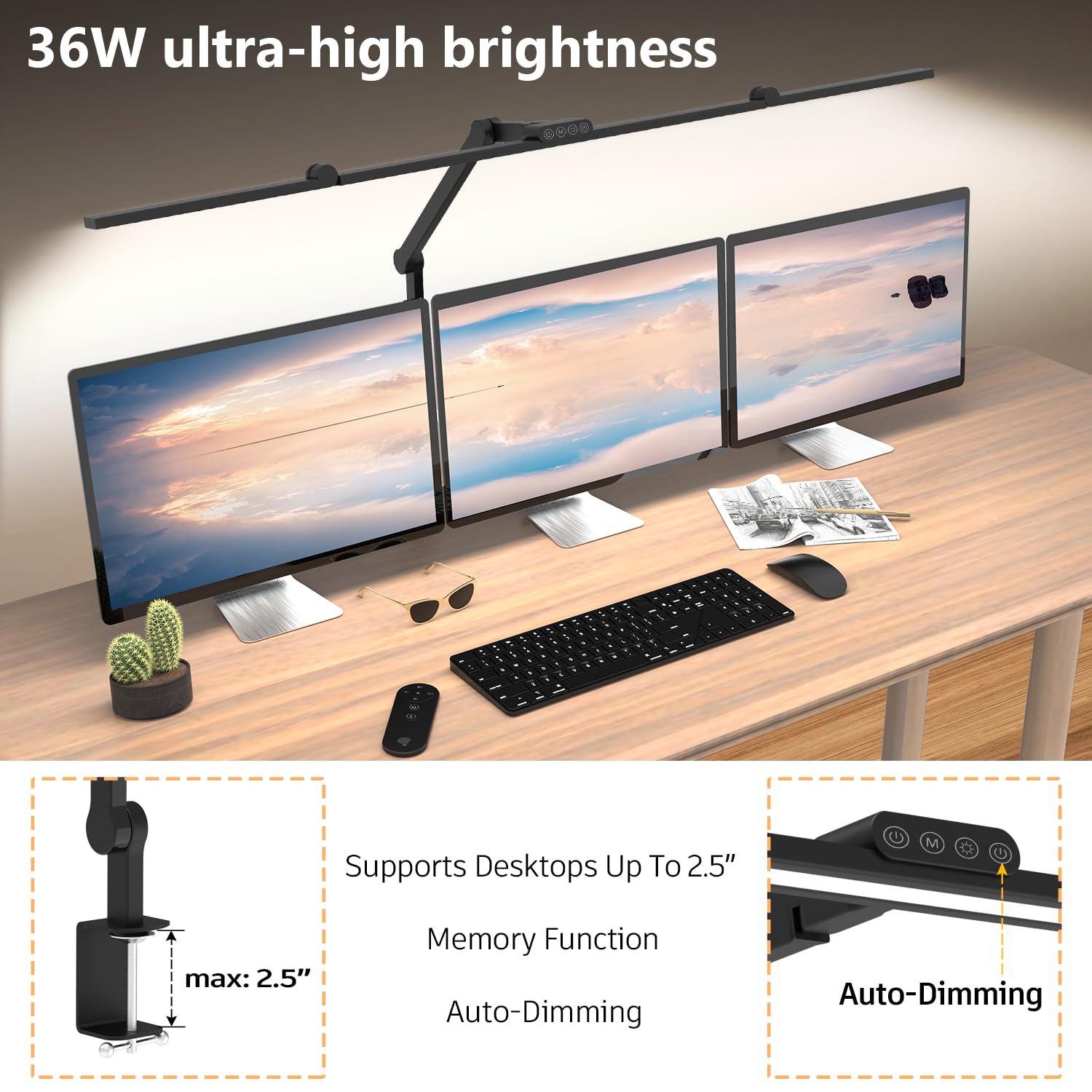 Architect desk lamp between two monitors Epabina