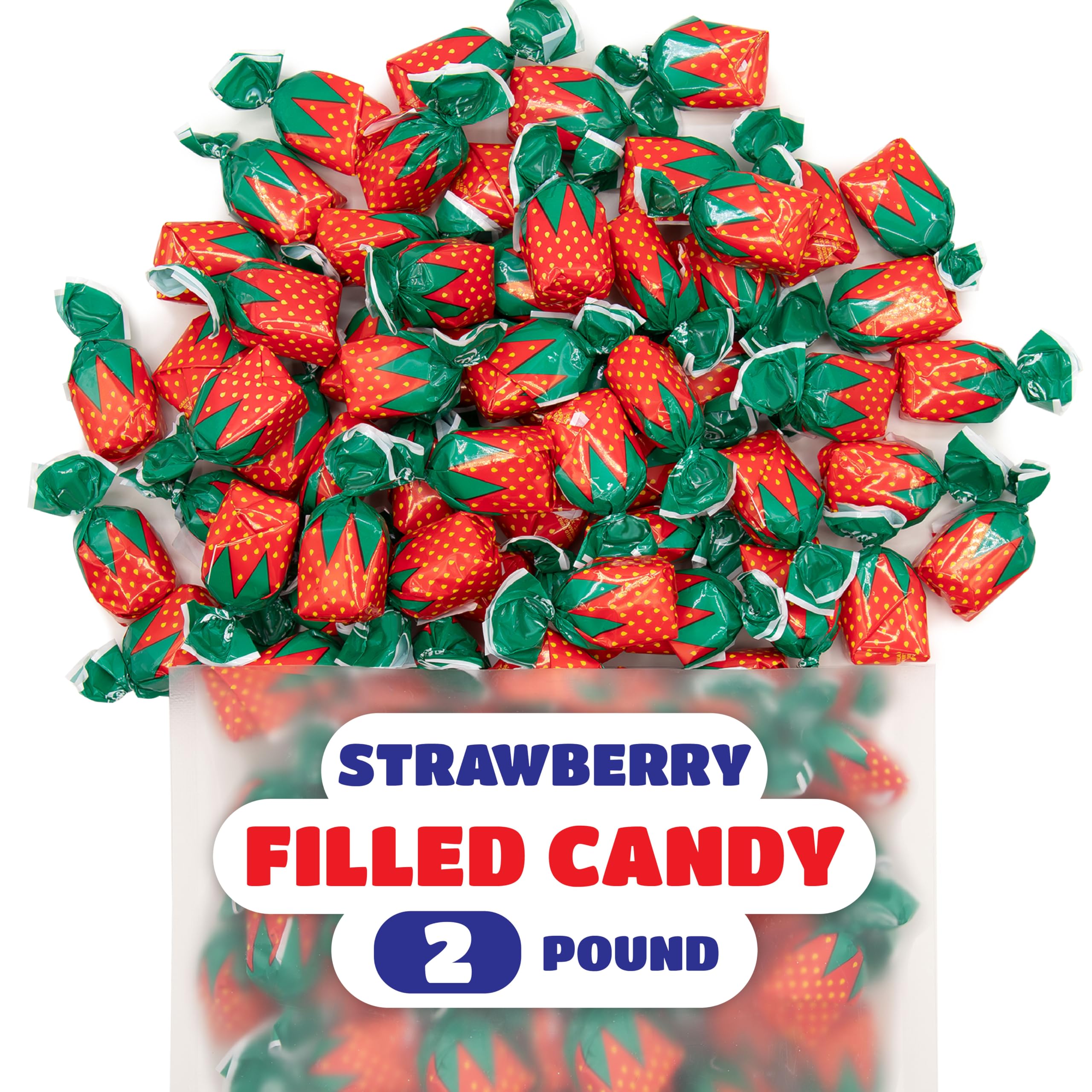2 lb bag Arcor strawberry bon bons hard candy
