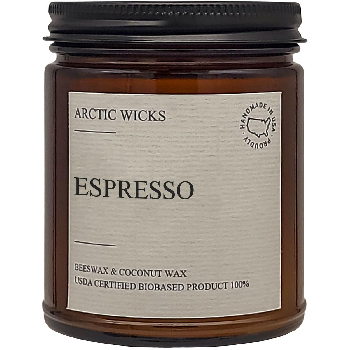 Arctic Wicks Espresso Coffee Candle 9oz coconut beeswax