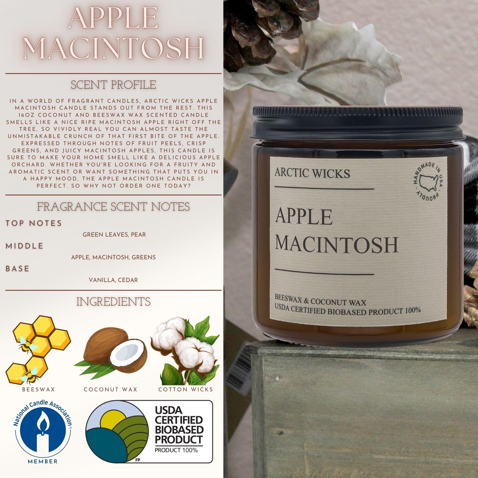 Honey Spiced Pear aroma candle by Arctic Wicks