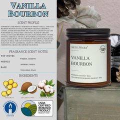 vanilla bourbon candle arctic wicks 9oz coconut beeswax