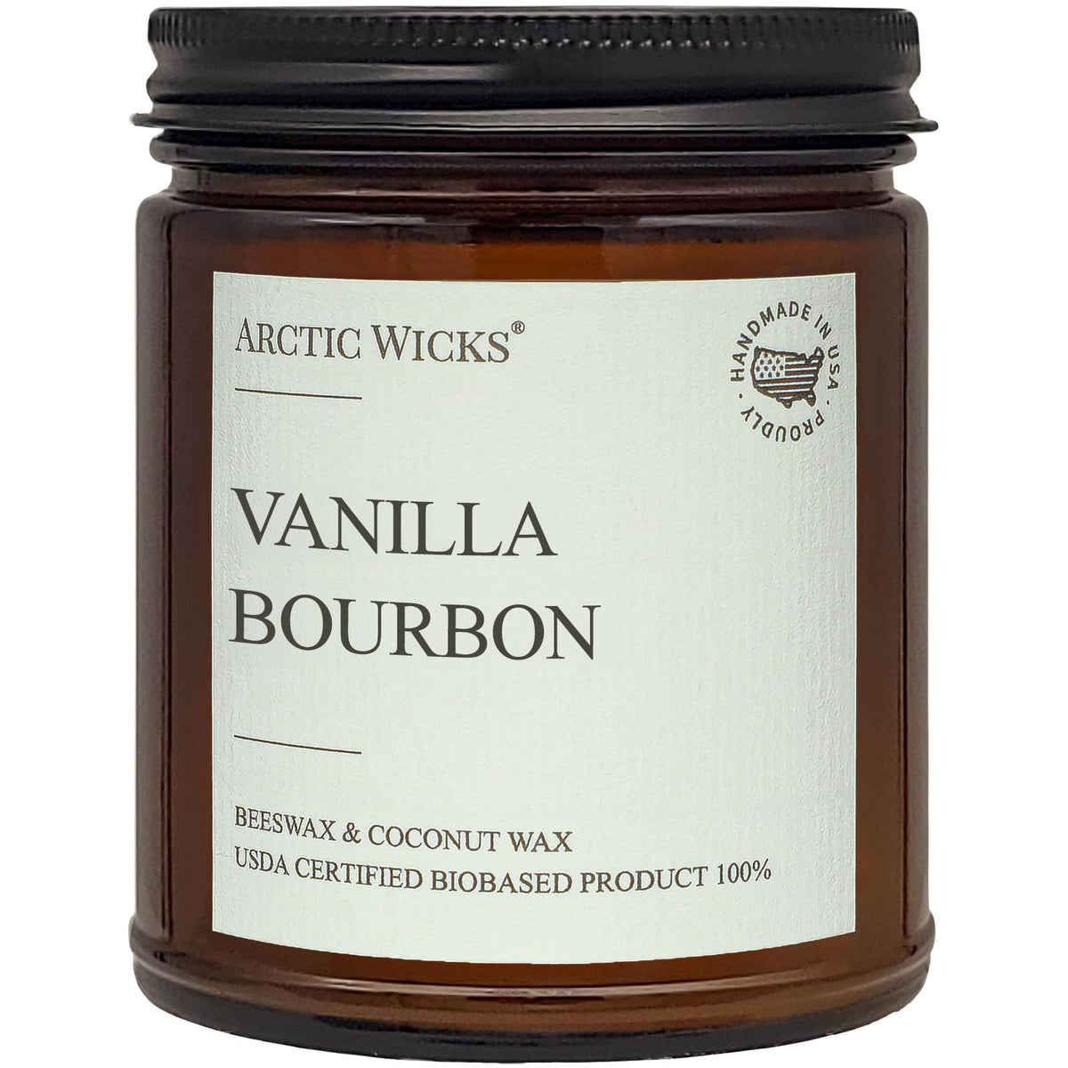 arctic-wicks vanilla bourbon candle 9oz coconut beeswax