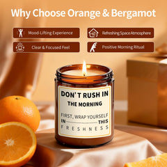 aredenua dont rush on morning 7oz soy candle packaging close up