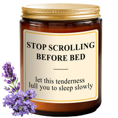 Aredenua Lavender Candle amber glass jar