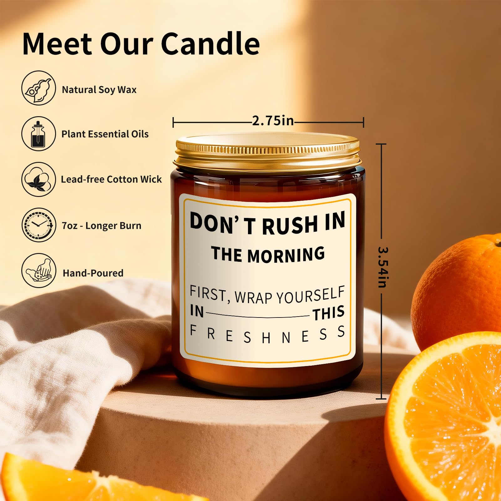 aredenua soy wax candle label close up