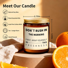 aredenua soy wax candle label close up