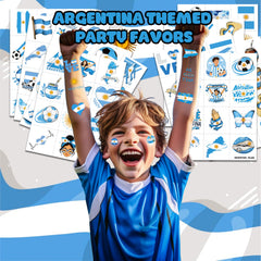 10 sheets of Argentina soccer tattoos size 6.3 x 4.7 inches