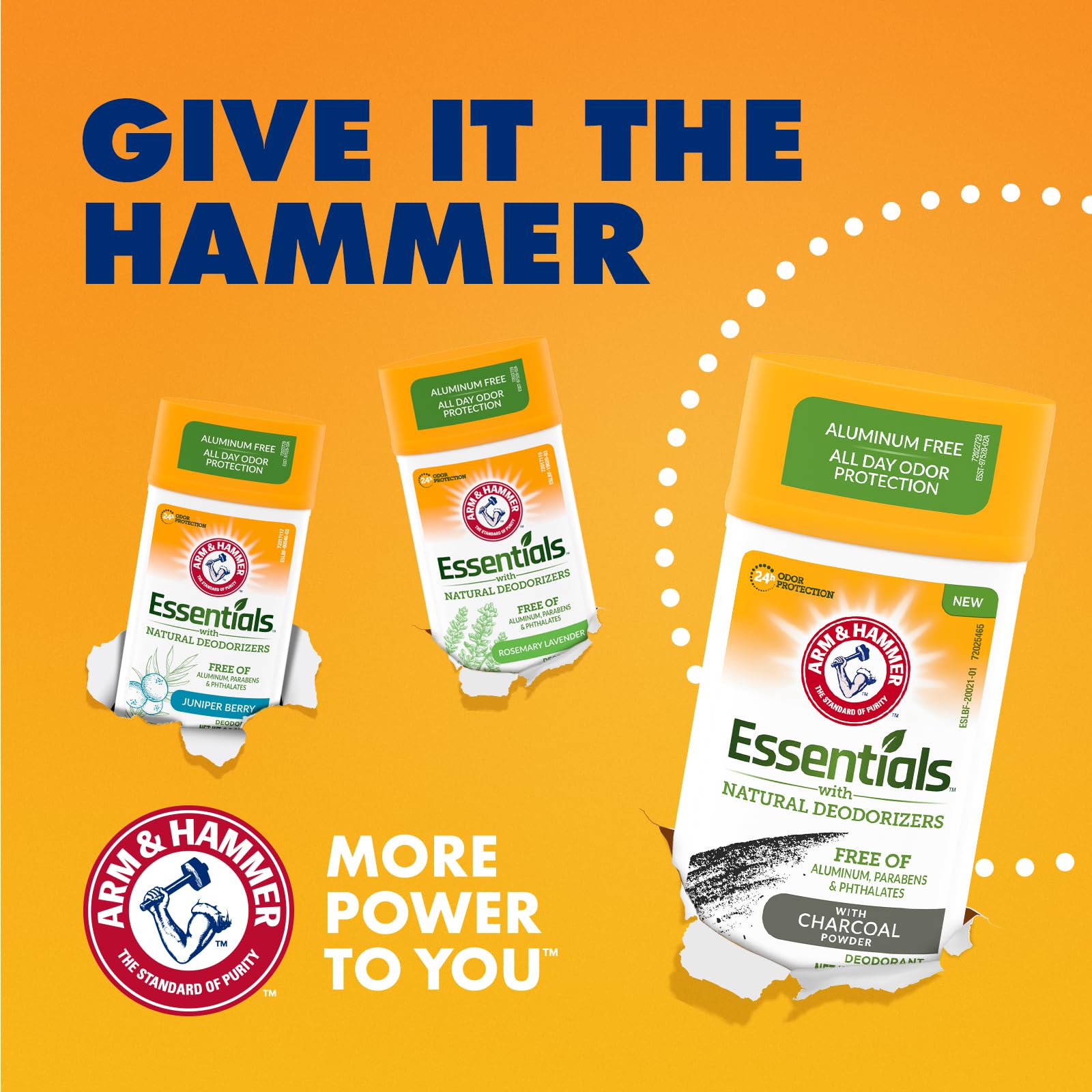 ARM & HAMMER Essentials Charcoal Deodorant for Men and Women 4-Pack product image 7