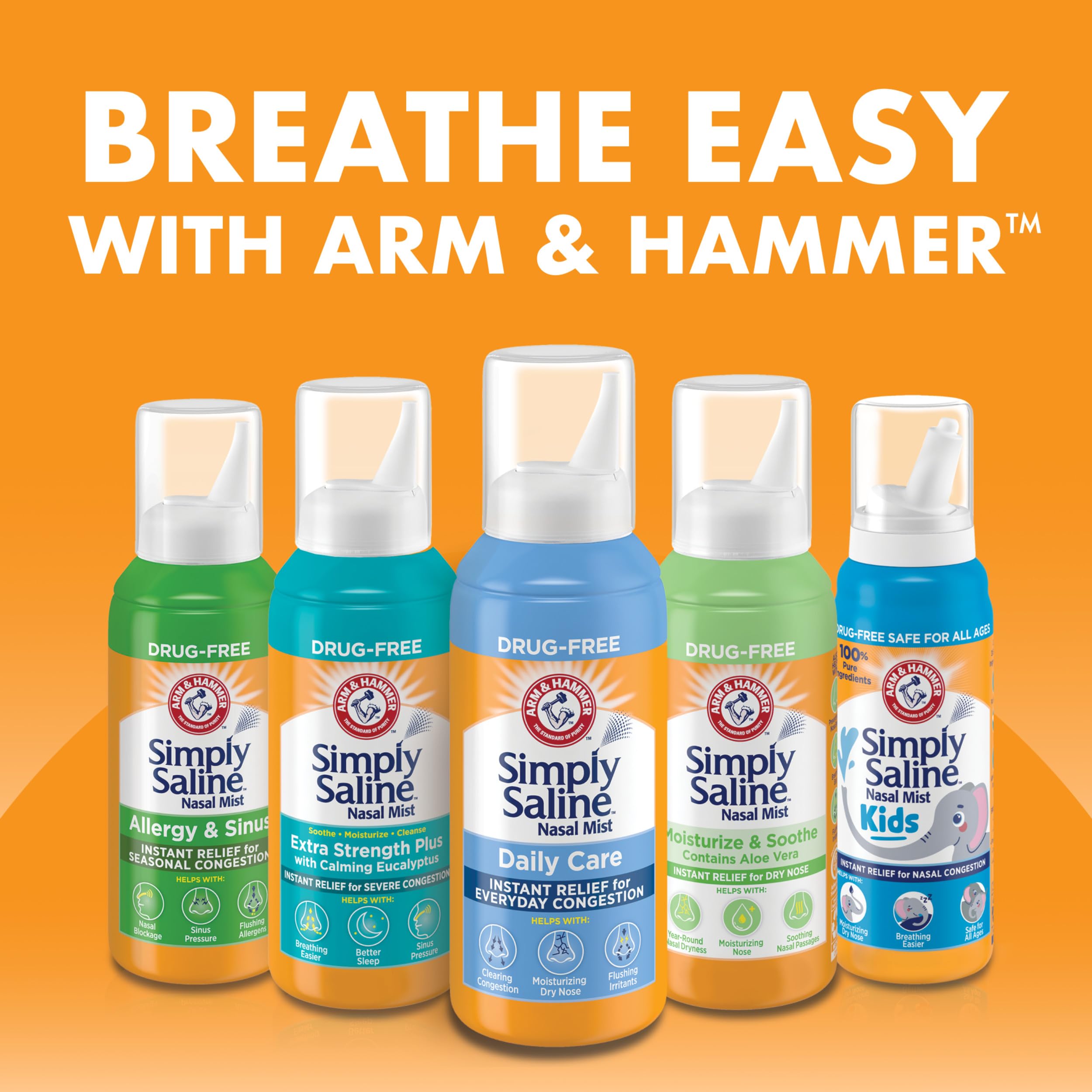 Non-drowsy drug-free saline nasal spray packaging