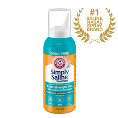 Calming eucalyptus saline nasal spray bottle close up 4.6oz