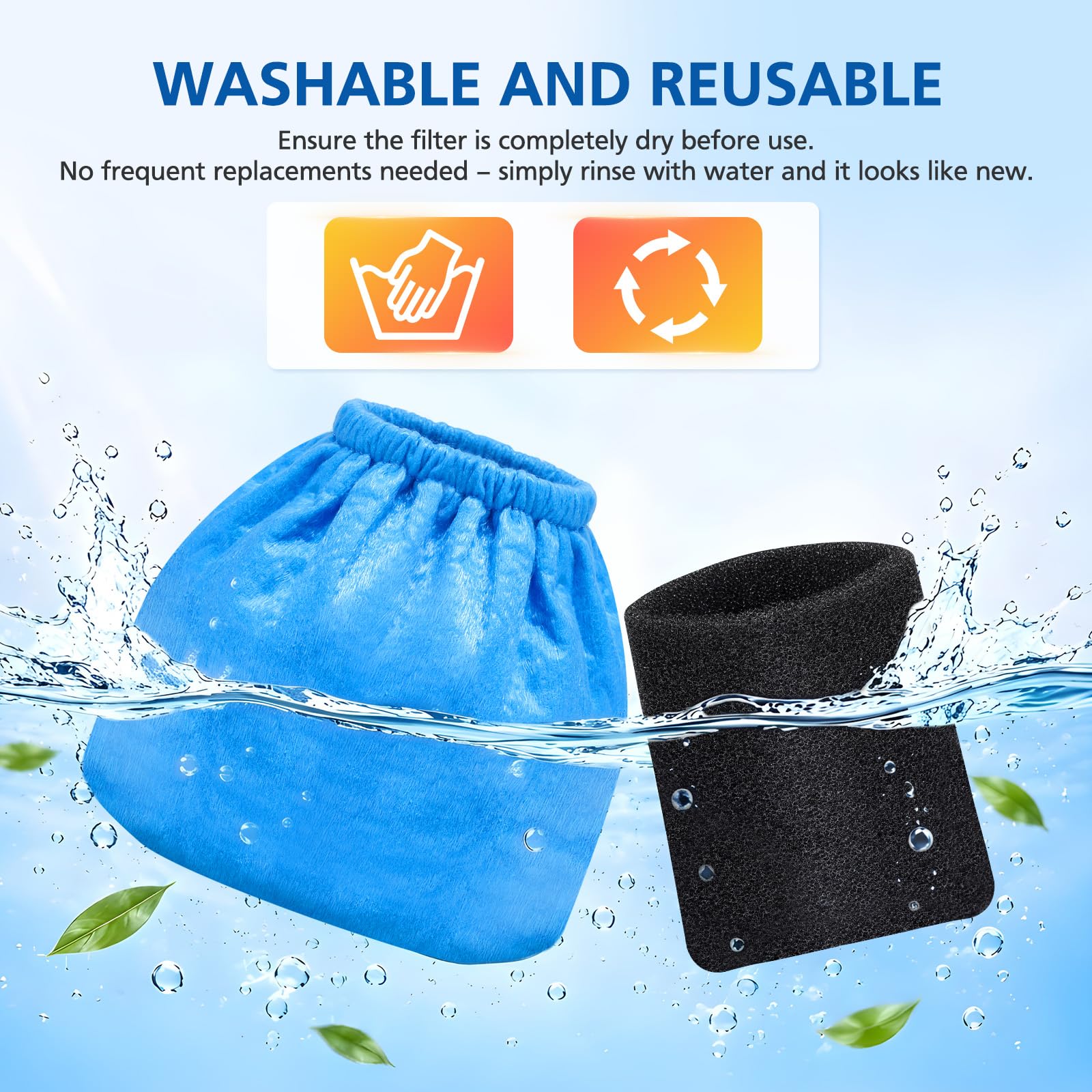 Cloth filter bag rinsable and reusable 10 pack
