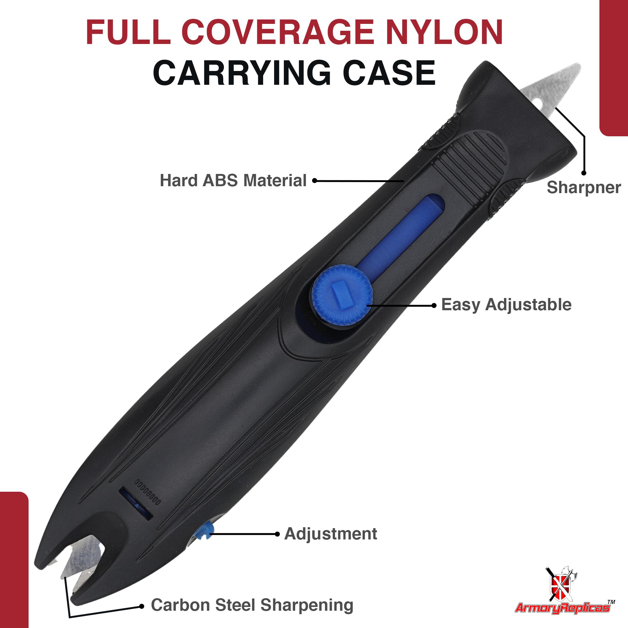 Armory Replicas ergonomic handheld sharpener for right or left handed users