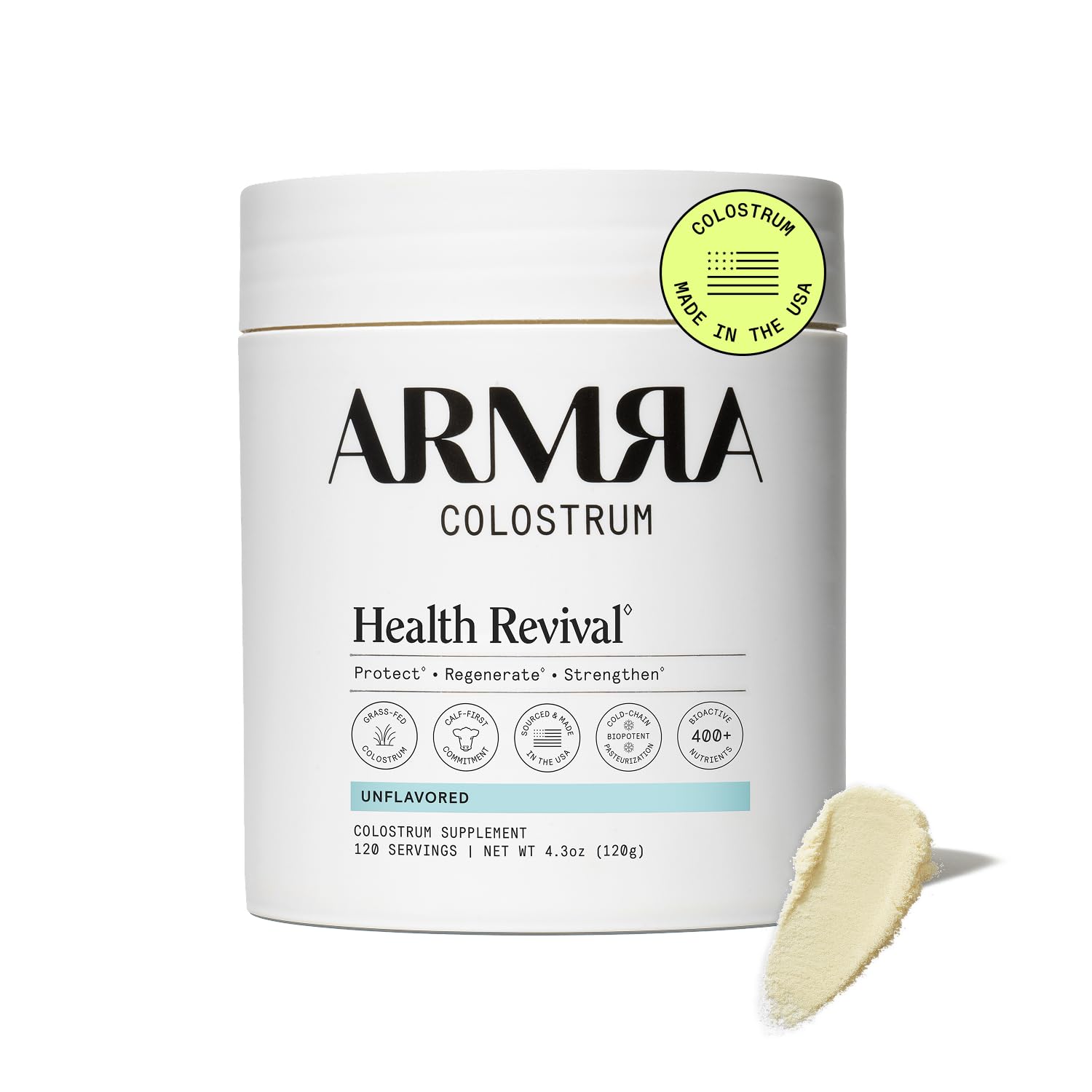ARMRA Colostrum Powder bottle 120 serving jar