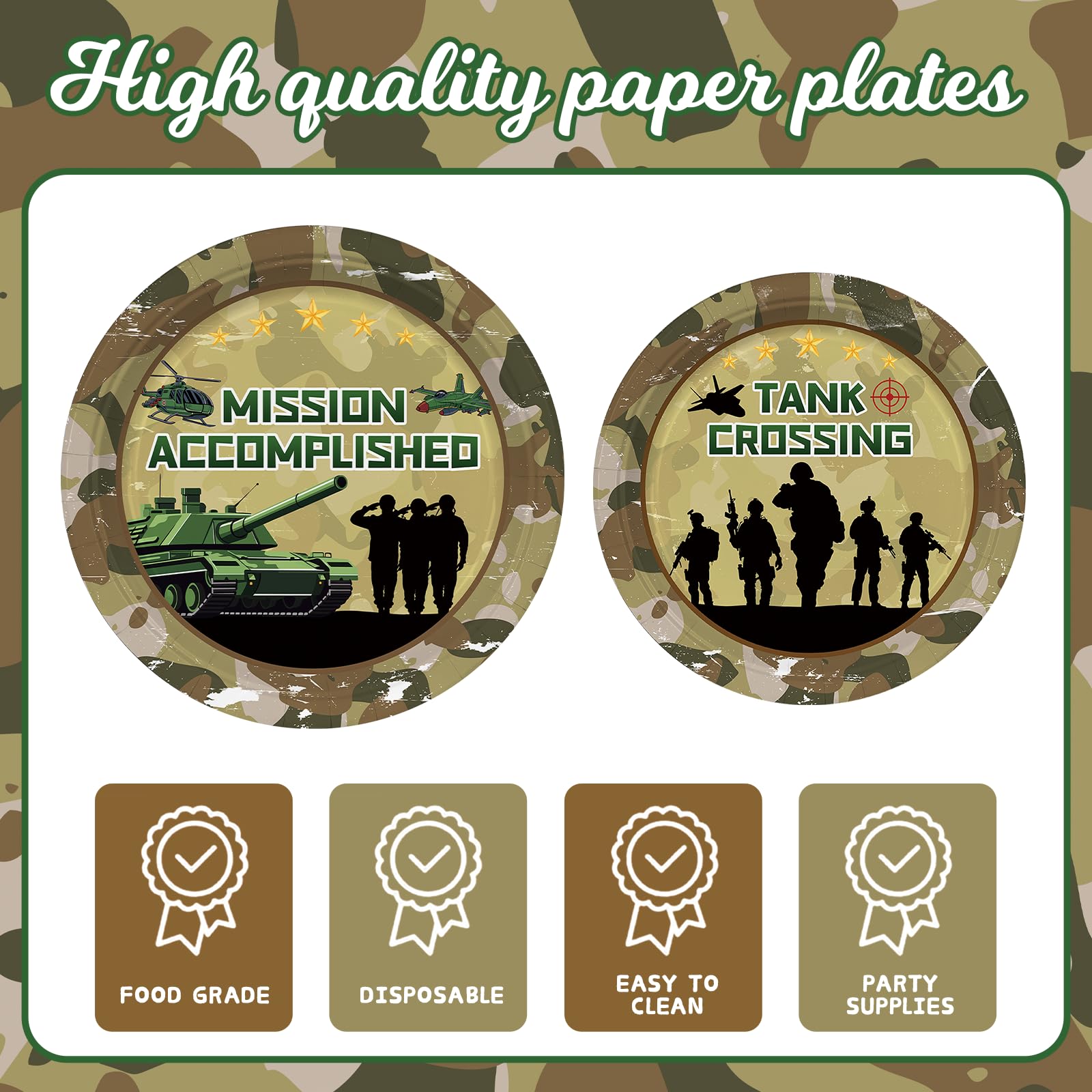 Tablecloth with camouflage pattern for army party
