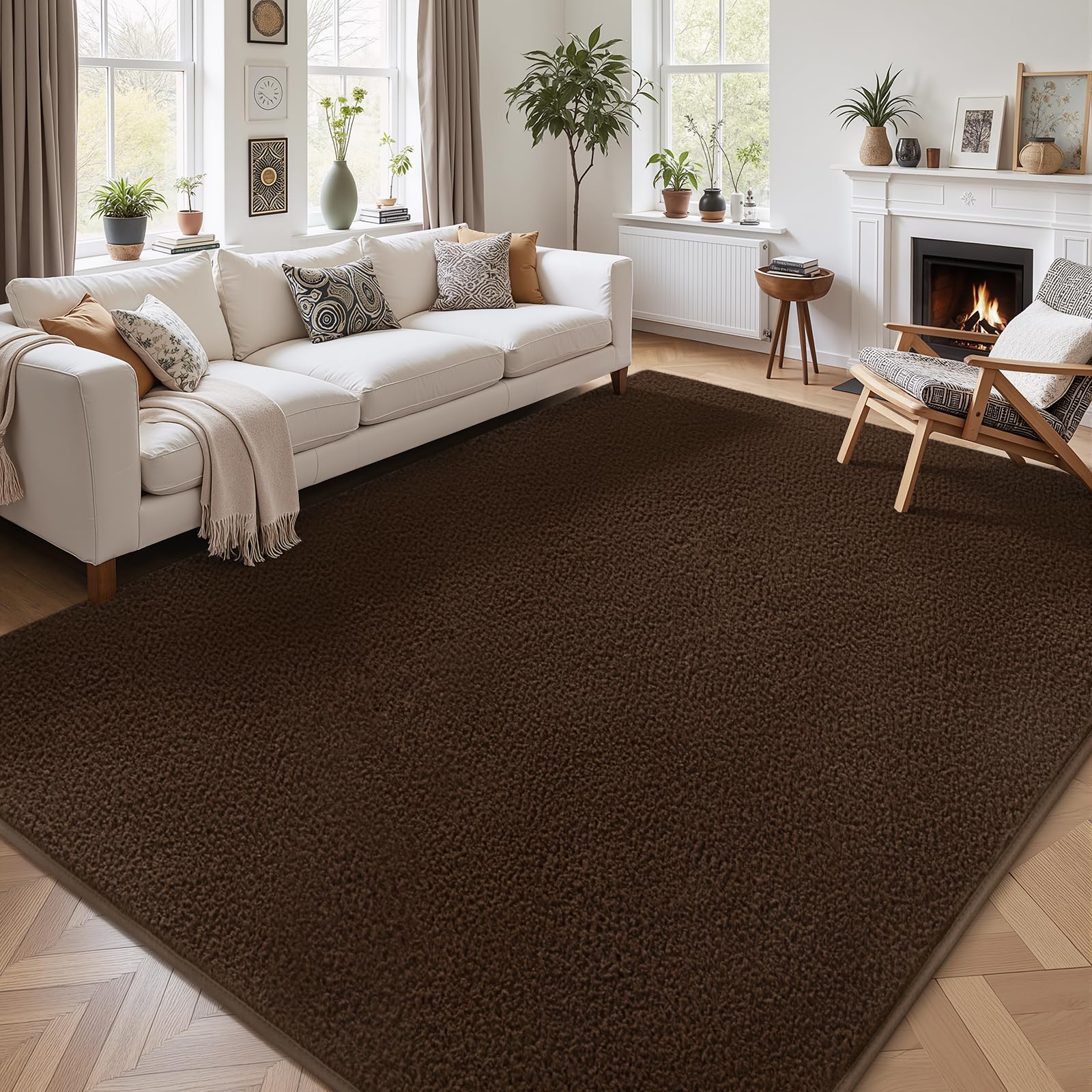 Low-pile fuzzy rug suitable for living room AROGAN