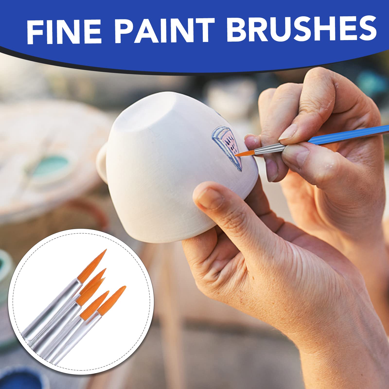 AROIC bulk paint brushes 130pcs carrying container included