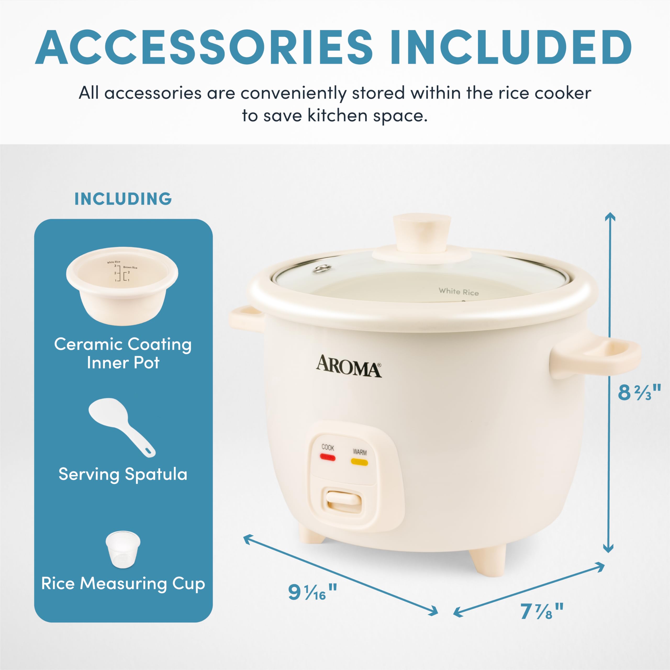 6 cups cooked capacity Aroma CoreCoat rice cooker