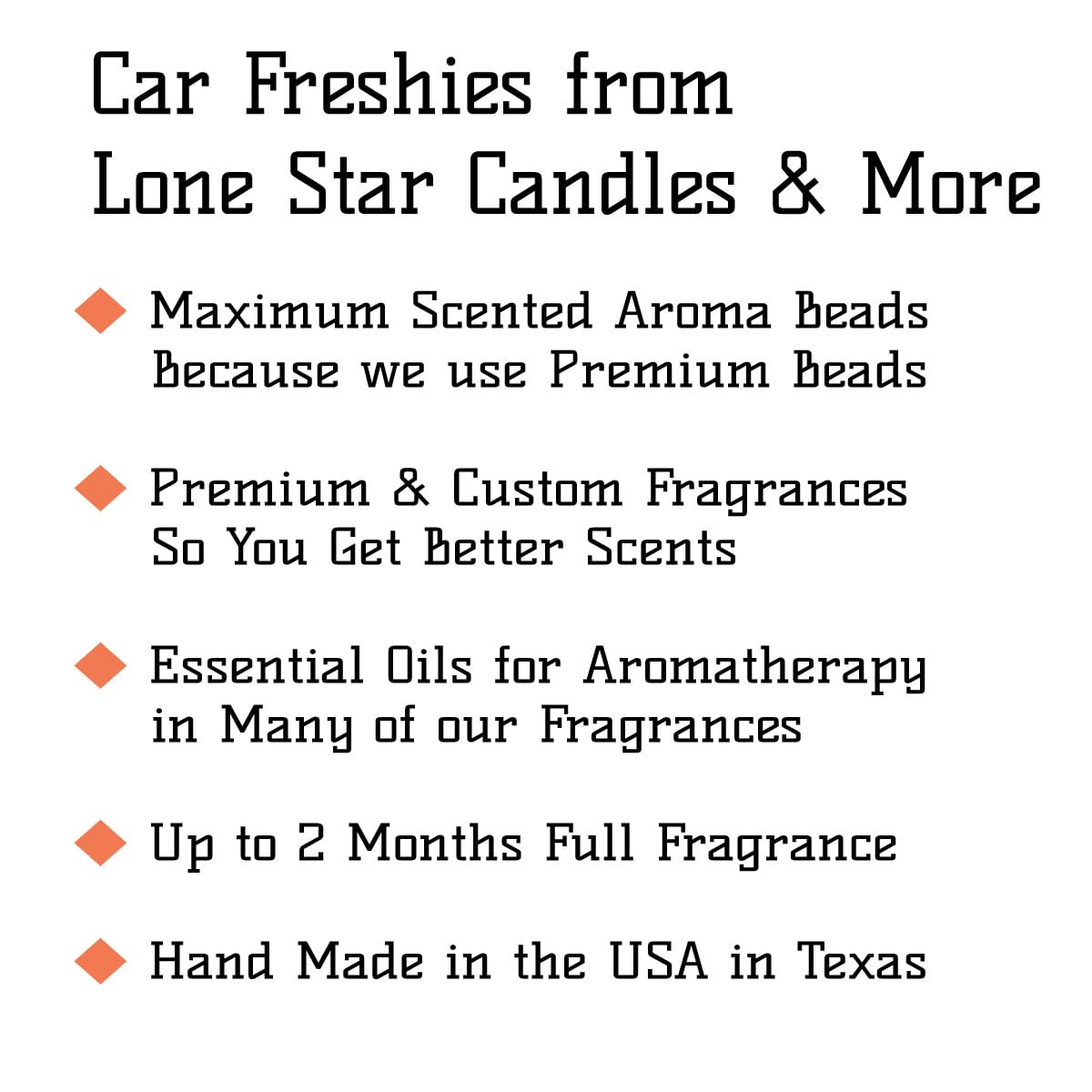 Aroma Beads Freshies leather scent packaged as Freshies