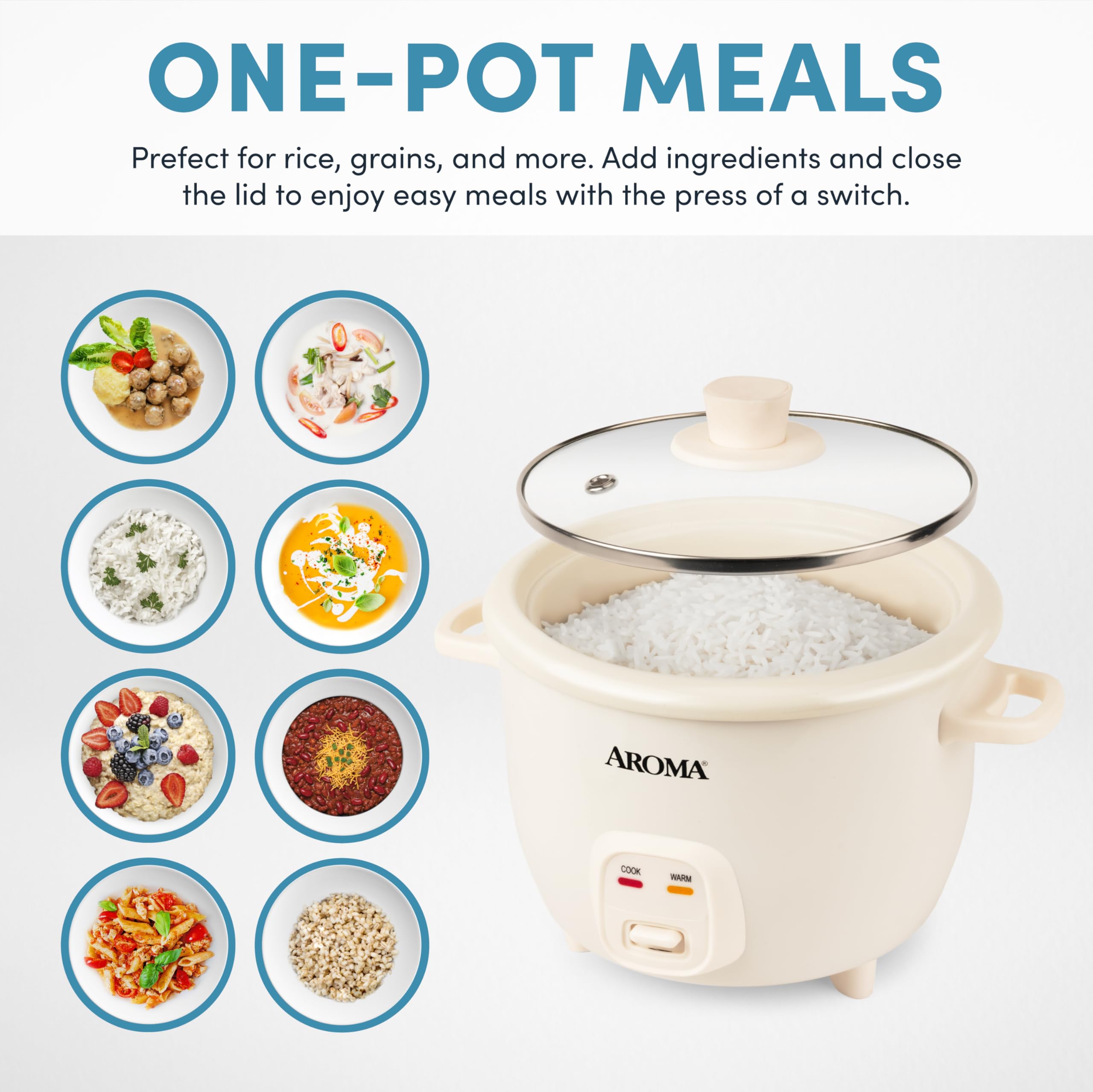 One-touch control panel on Aroma CoreCoat rice cooker