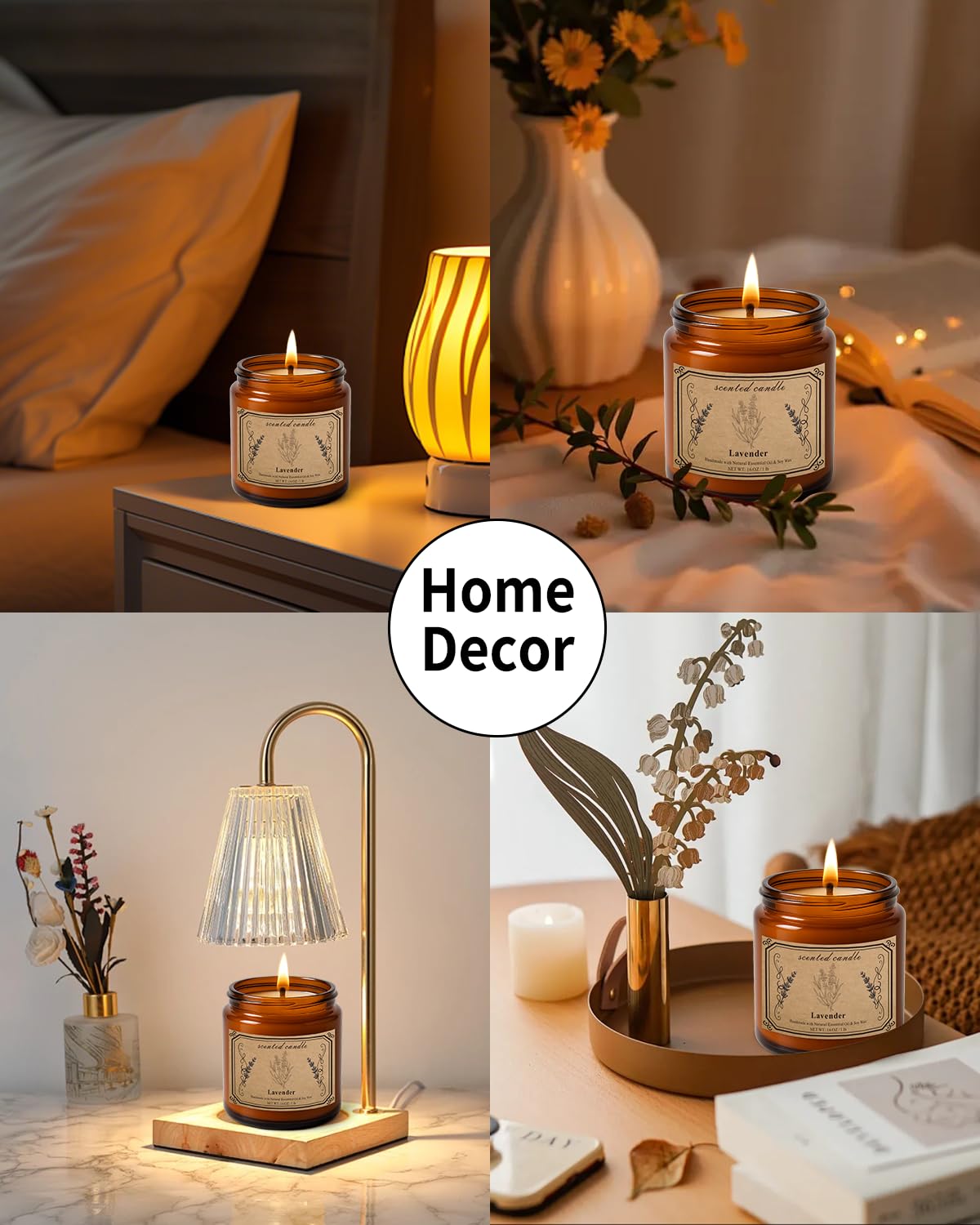 Lavender scented candle for home relaxation