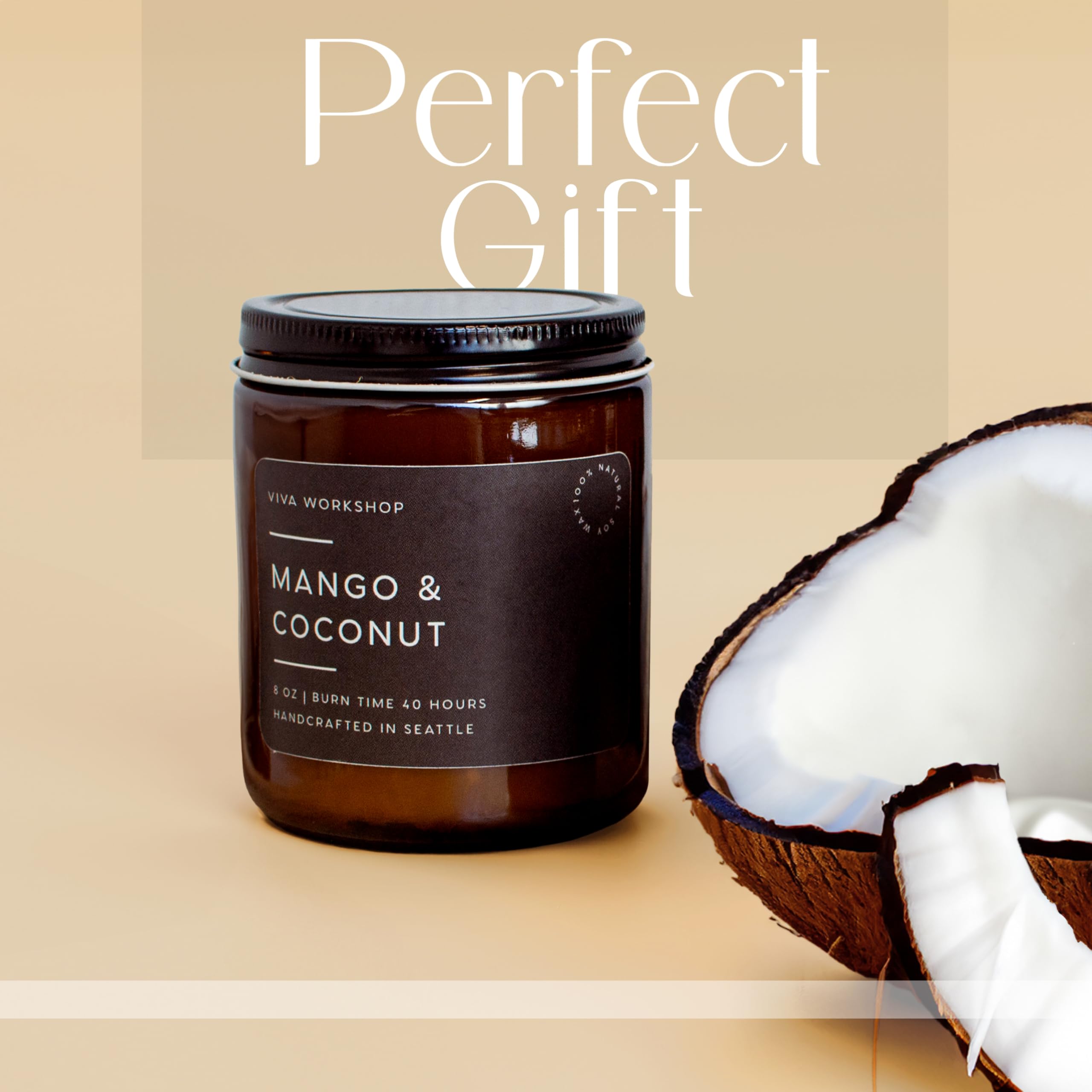 Aromatherapy Mango & Coconut candle for relaxation