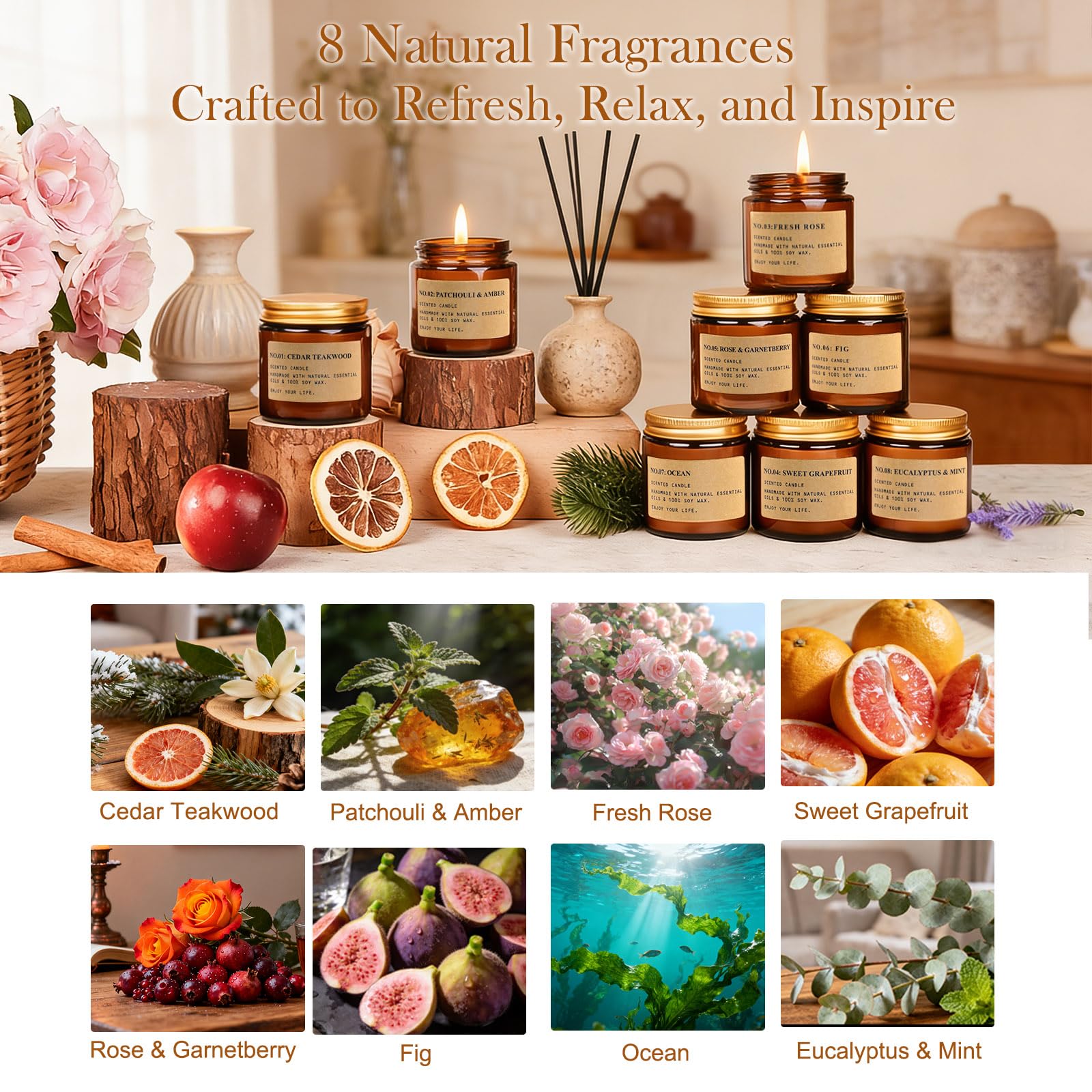 Aromatherapy candle set for home relaxation