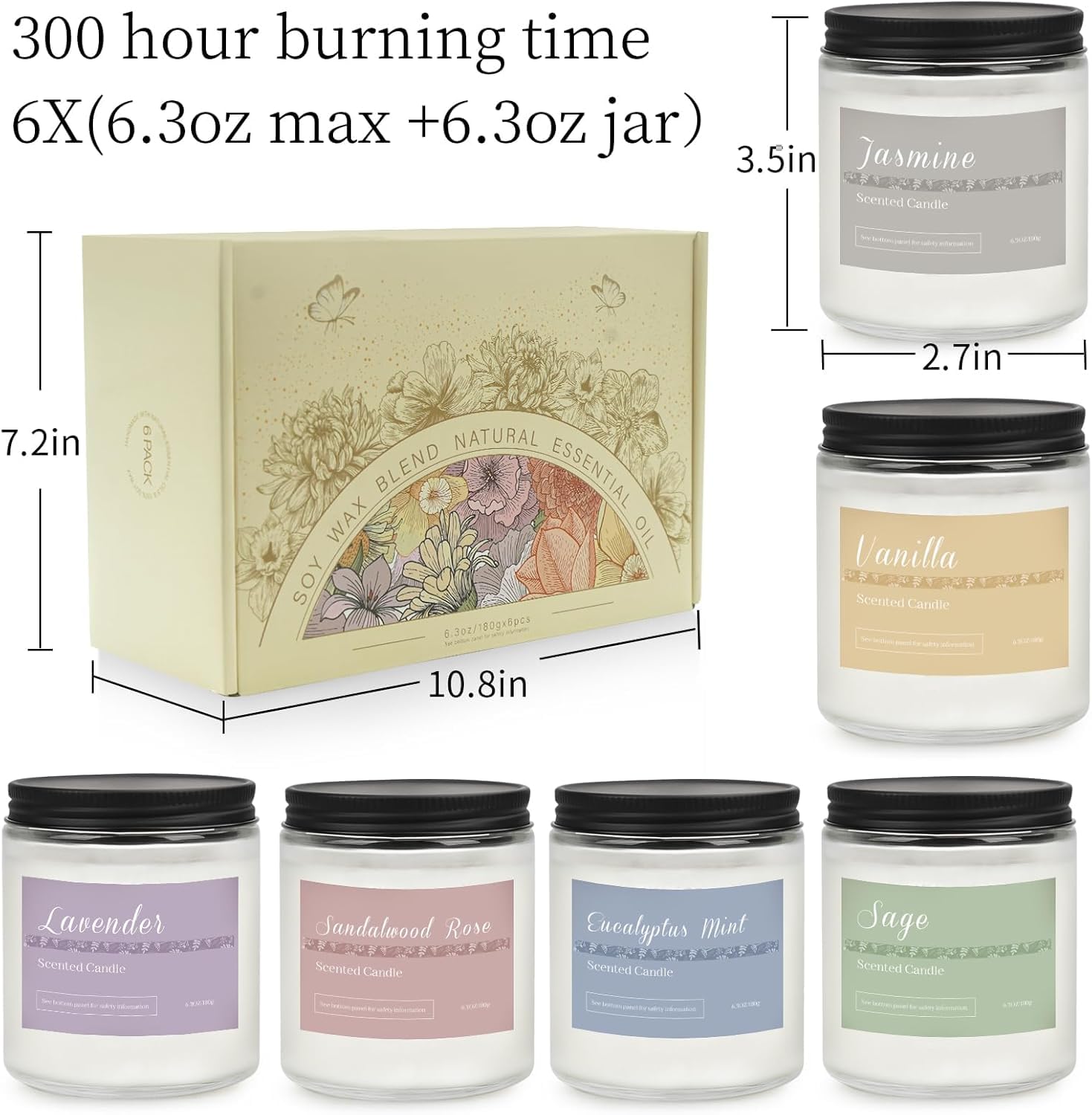 Aromatherapy candles for home gift set packaging