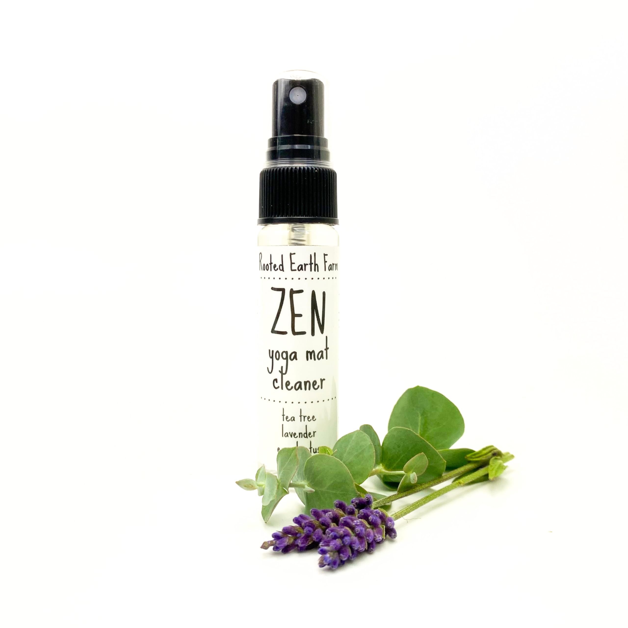 Zen Yoga Mat Spray packaging and essential oil blend