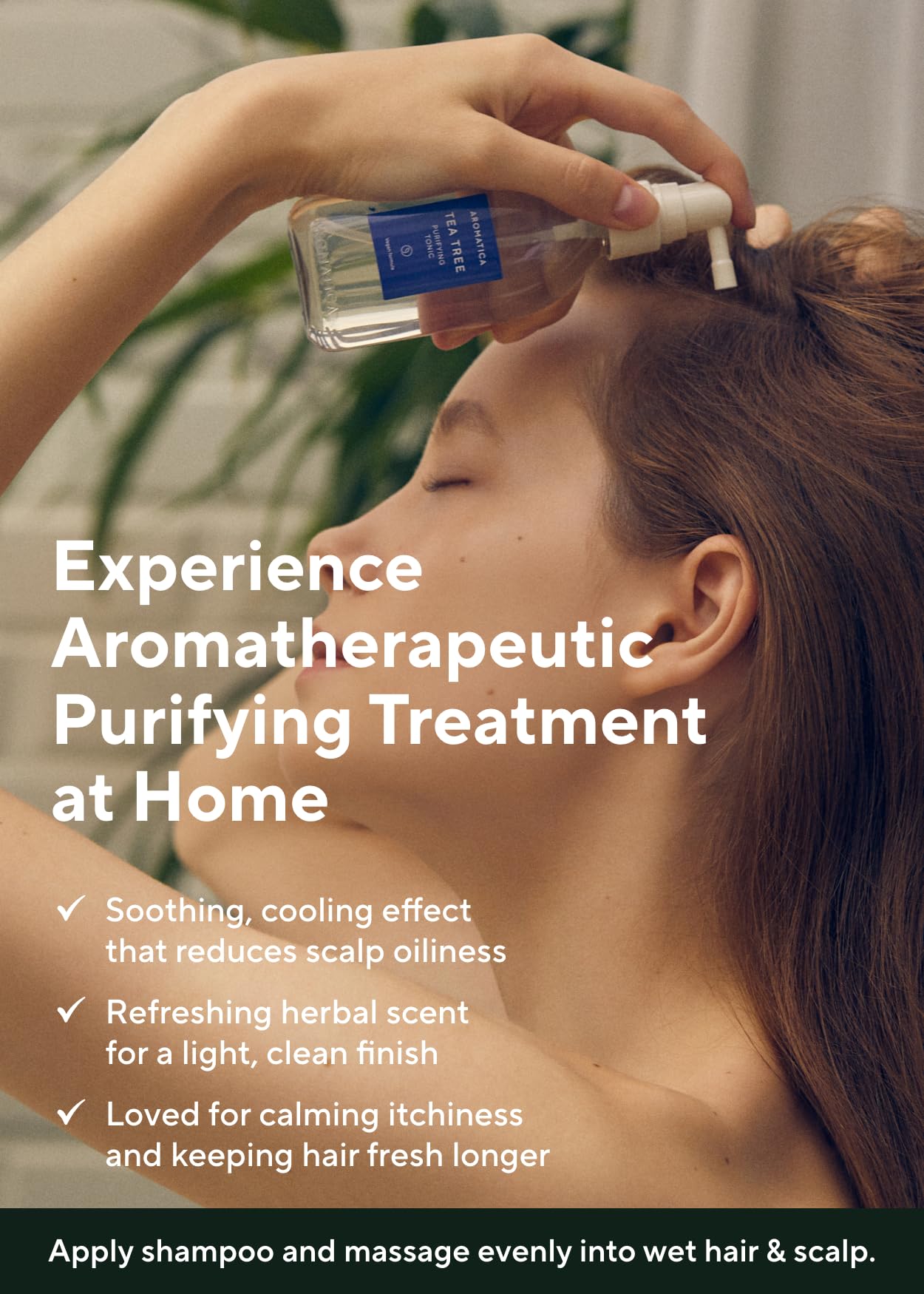 How to use Tea Tree Purifying Tonic spray on scalp