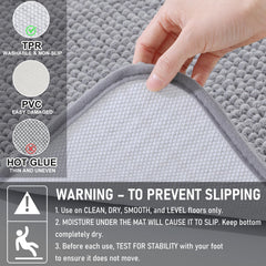 arotive chenille bathroom rugs 30x20 grey product image 3
