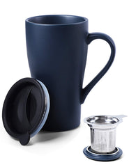 ARRADEN tea cup with infuser in royal blue 18oz