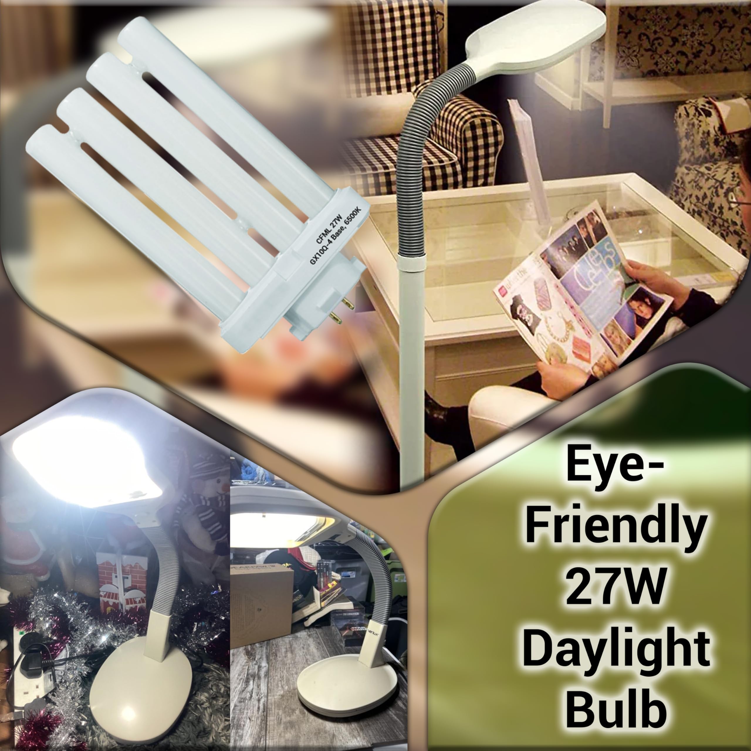 Quad tube CFL replacement bulb for lamps