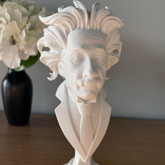 Einstein bust on desk for office decor
