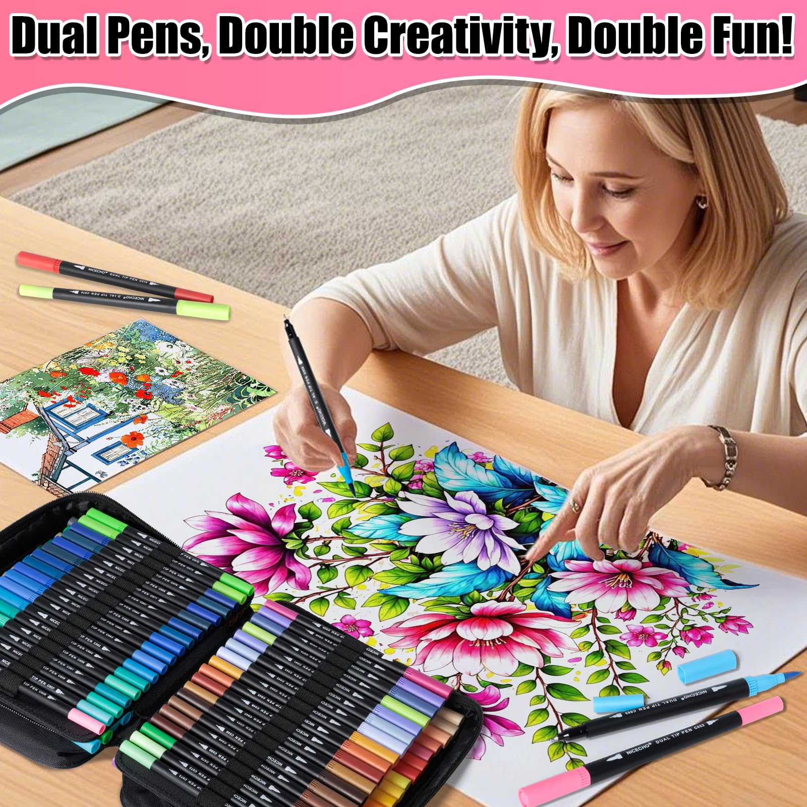 Used for coloring books sketches planners and art projects